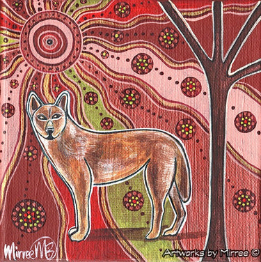 Day time Dingo Framed Canvas Print by Mirree Contemporary Aboriginal Art